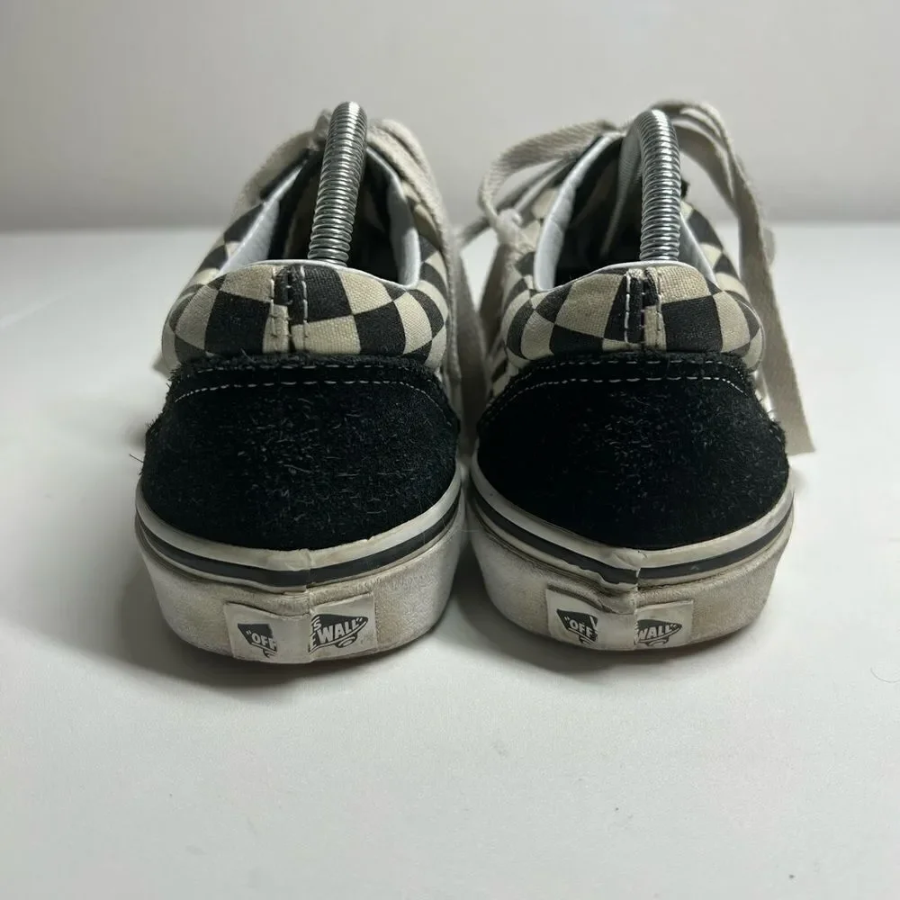Vans Black & White Checkerboard Low Top Skate Tennis Shoes Size 7 M/ 8,5 W